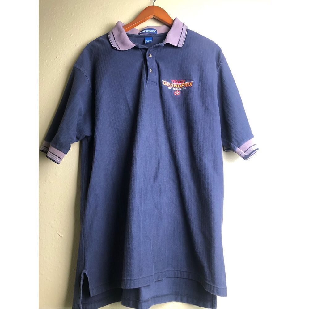 Vintage SWINGSTER Texaco Grand Prix Of Houston Polo Shirt Size XL